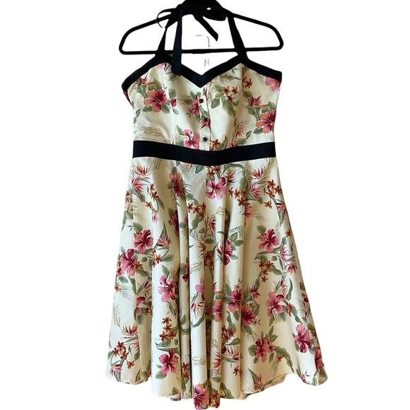 Lucky Thirteen Dresses & Skirts - Lucky Thirteen Floral Halter Skater Dress Size XL